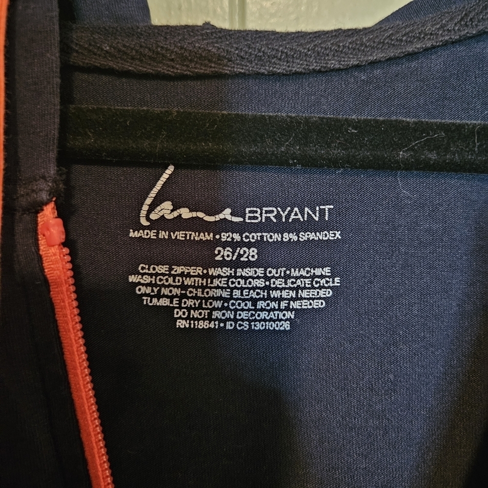 Lane Bryant Dark Blue Jacket with Bright Red Zipper - Picture 3 of 3